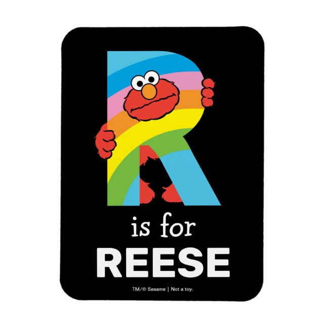Imán Elmo Alphabet | R Arcoiris (Vertical)