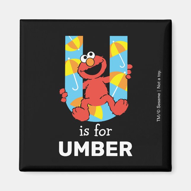 Imán Elmo Alphabet | U Umbrella (Frente)