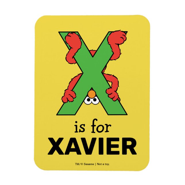 Imán Elmo Alphabet | X Green (Vertical)