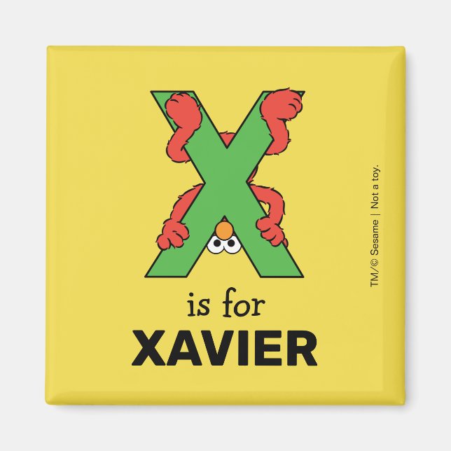 Imán Elmo Alphabet | X Green (Frente)