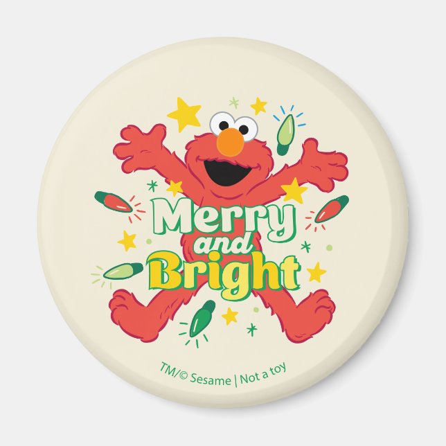 Imán Elmo | Merry y Bright (Frente)