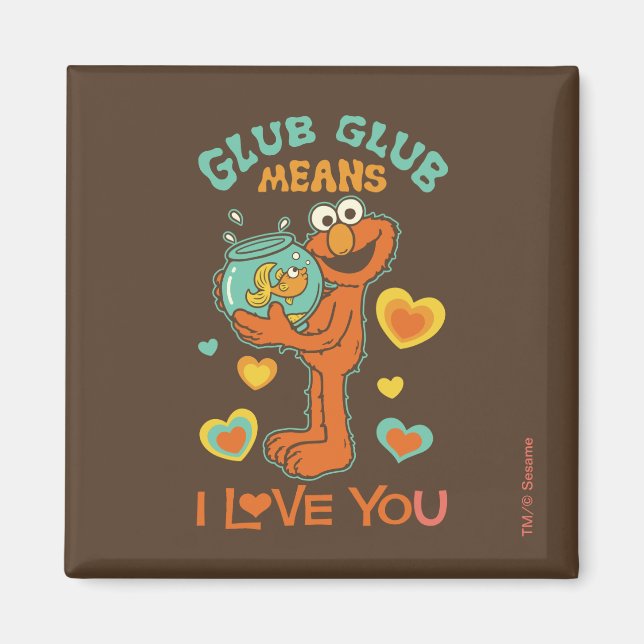 Imán Elmo sosteniendo su pez dorado mascota (Frente)