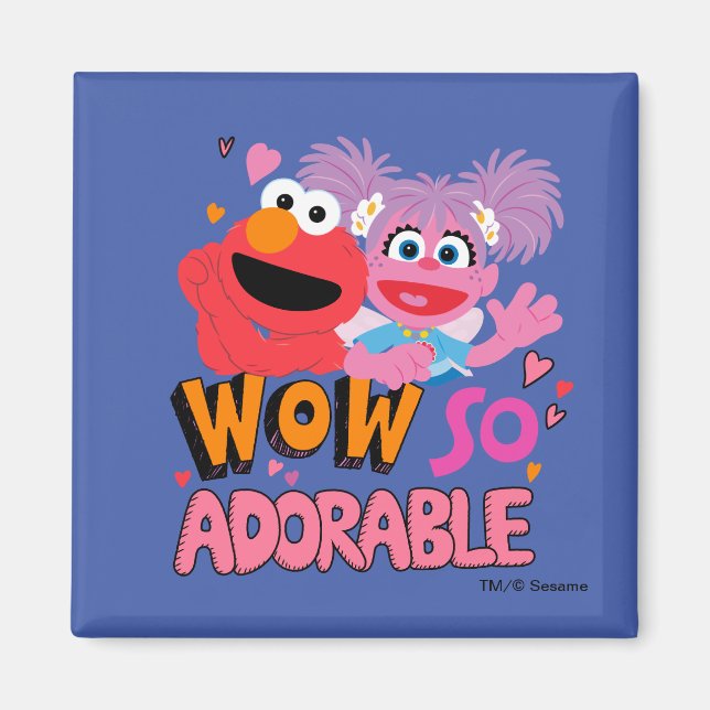 Imán Elmo y Abby | Wow Tan Adorable (Frente)