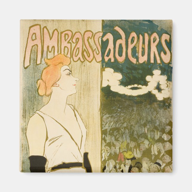 Imán Embajadores Yvette Guilbert por Theophile Steinlen (Frente)