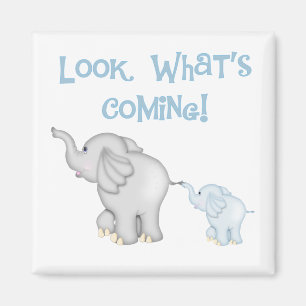 Imán Embarazo con elefantes azules