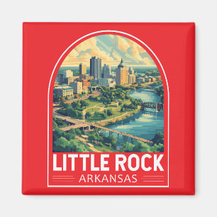 Imán Emblema Artístico de Viajes de Little Rock Arkansa