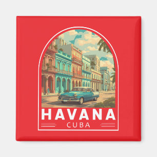 Imán Emblema de arte de viaje a La Habana Cuba