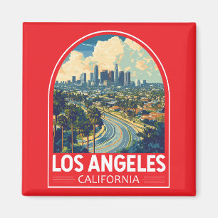 Imán Emblema de Arte de Viaje de Los Ángeles California