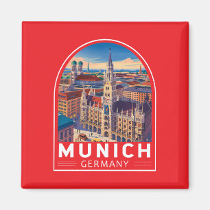 Imán emblema de arte de viaje de Múnich Alemania