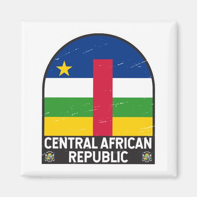 Imán Emblema de bandera de la República Centroafricana  (Frente)