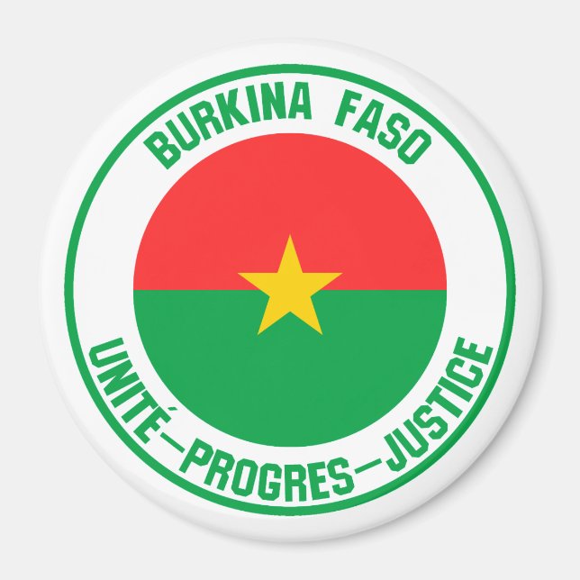 Imán Emblema de Burkina Faso redonda (Frente)