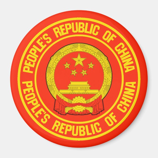 Imán Emblema de China redonda (Frente)