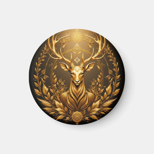 Imán Emblema de Ciervo Dorado (Frente)