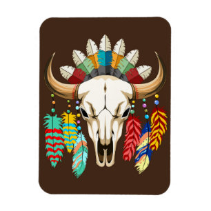 Imán Emblema de cráneo de búfalo nativo americano