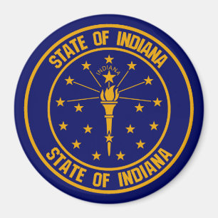 Imán Emblema de Indiana Round