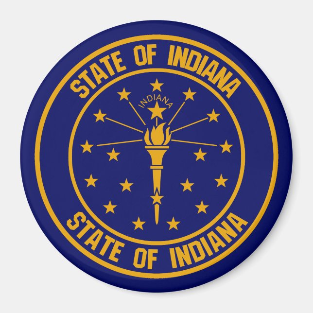 Imán Emblema de Indiana Round (Frente)
