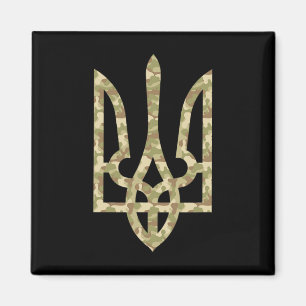 Imán emblema de la bandera de Ucrania Tryzub nacional u