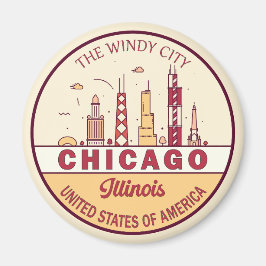 Imán Emblema de la línea aérea de Chicago Illinois