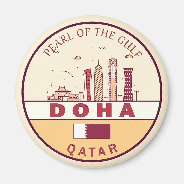 Imán Emblema de la línea aérea de la ciudad de Doha en  (Frente)