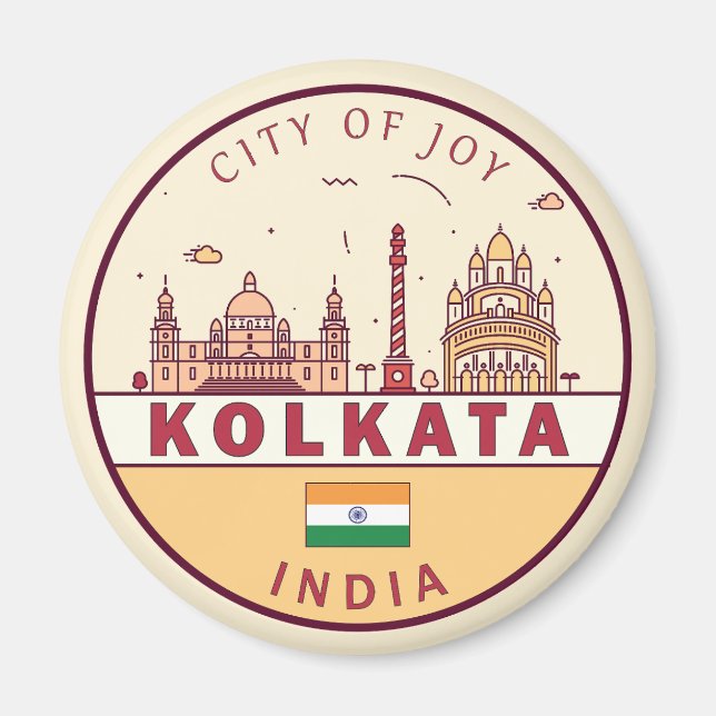 Imán Emblema de la línea aérea de la ciudad de Kolkata (Frente)