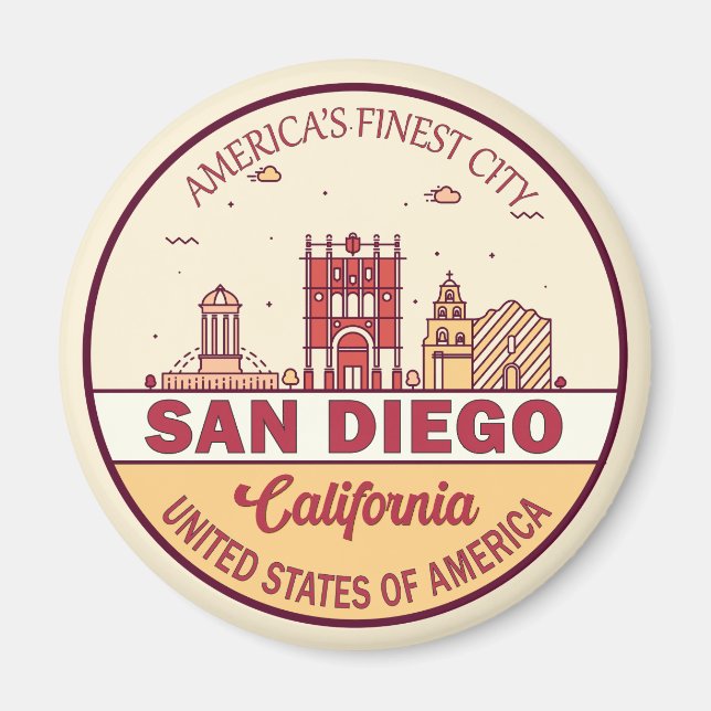 Imán Emblema de la línea aérea de la ciudad de San Dieg (Frente)