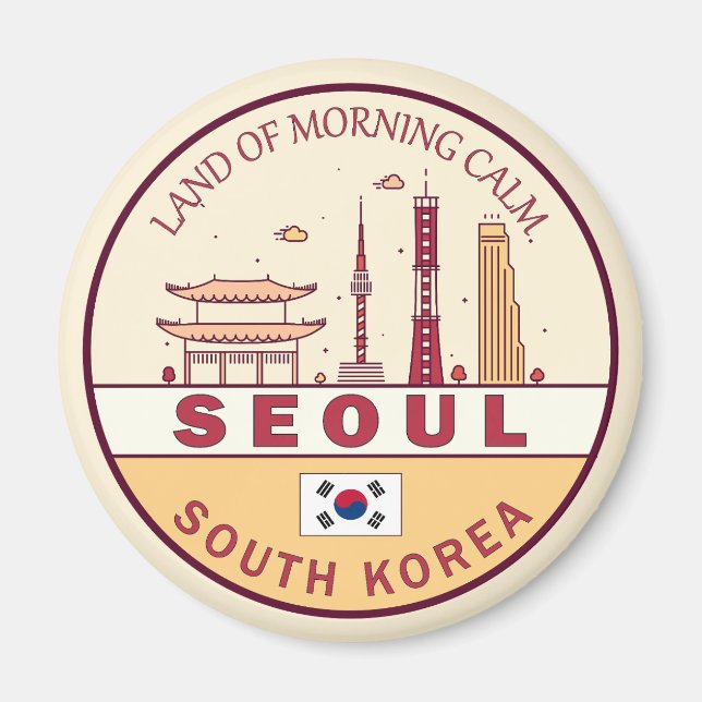 Imán Emblema de la línea aérea de la ciudad de Seúl (Frente)