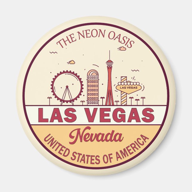 Imán Emblema de la línea aérea de Las Vegas Nevada (Frente)