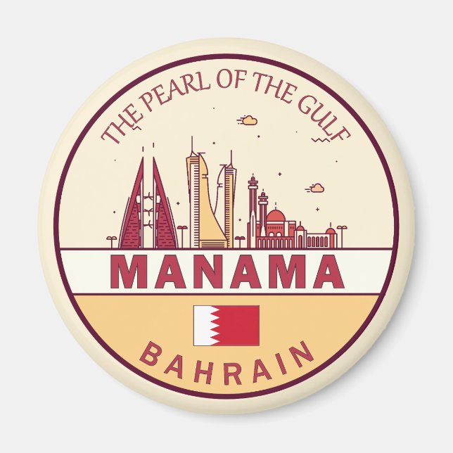 Imán Emblema de la línea aérea de Manama Bahréin (Frente)