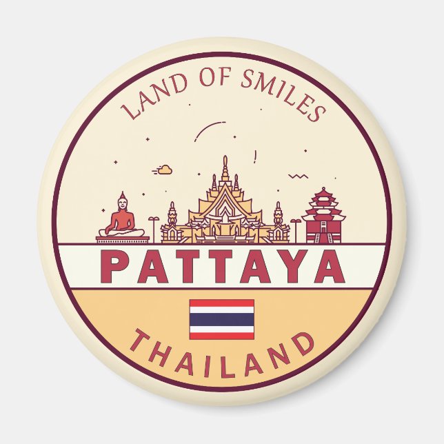 Imán Emblema de la línea aérea de Pattaya Tailandia (Frente)