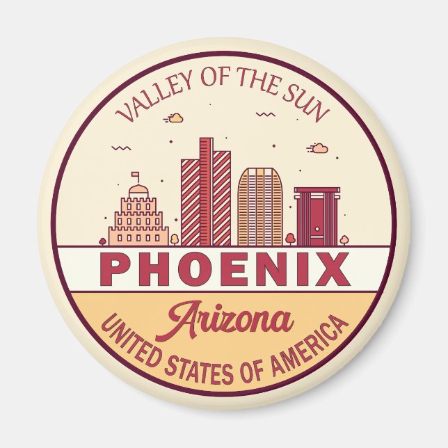 Imán Emblema de la línea aérea de Phoenix Arizona (Frente)