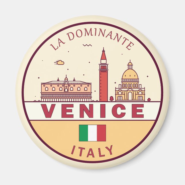 Imán Emblema de la línea aérea de Venecia Italia (Frente)
