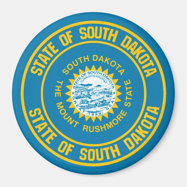 Imán Emblema de la Ronda Dakota del Sur (Frente)