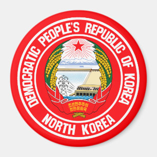 Imán Emblema de la Ronda de Corea del Norte