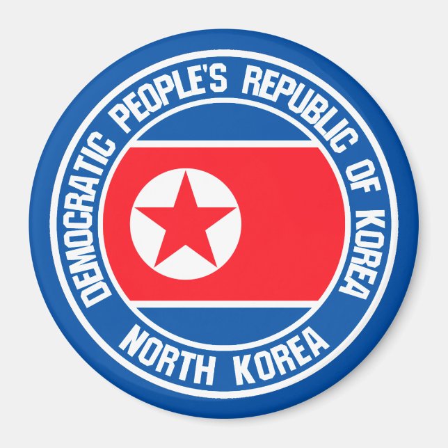 Imán Emblema de la Ronda de Corea del Norte (Frente)