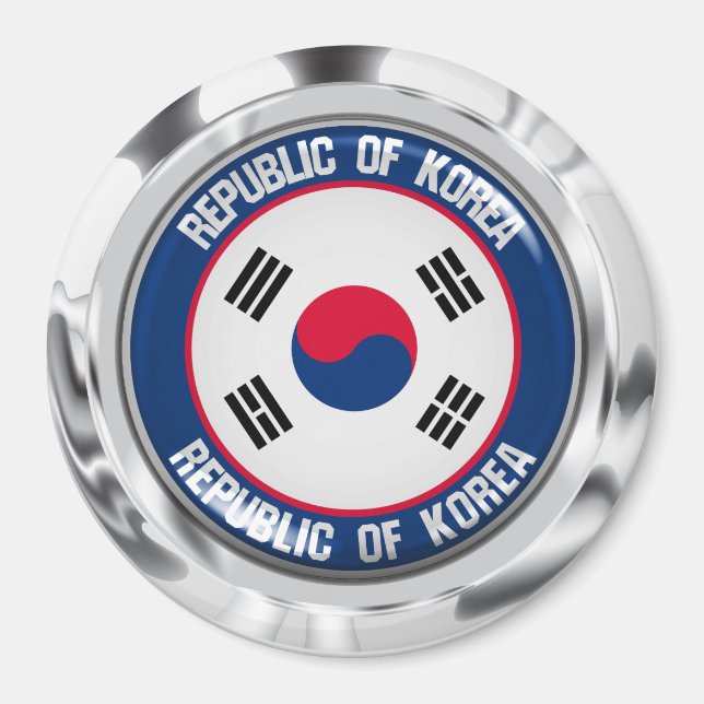 Imán Emblema de la Ronda de Corea del Sur (Frente)