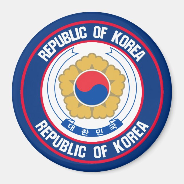 Imán Emblema de la Ronda de Corea del Sur (Frente)