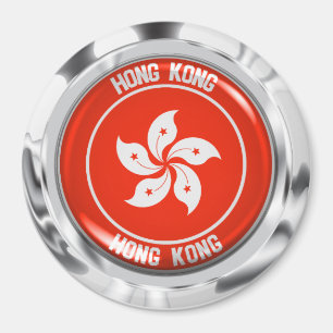 Imán Emblema de la ronda de Hong Kong