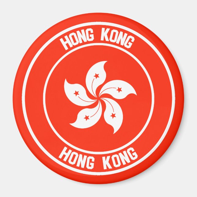 Imán Emblema de la ronda de Hong Kong (Frente)