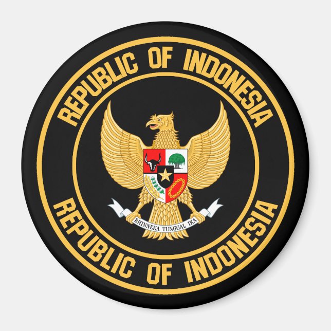 Imán Emblema de la Ronda de Indonesia (Frente)