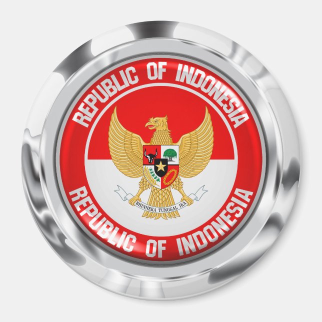 Imán Emblema de la Ronda de Indonesia (Frente)