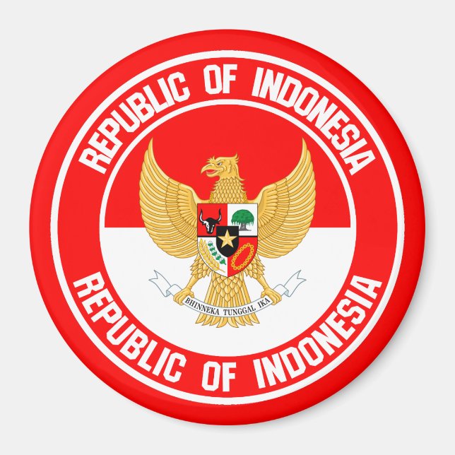 Imán Emblema de la Ronda de Indonesia (Frente)