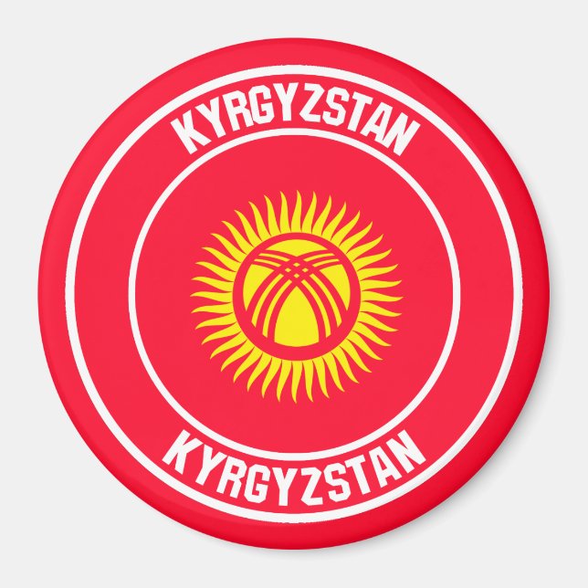 Imán Emblema de la ronda de Kirguistán (Frente)