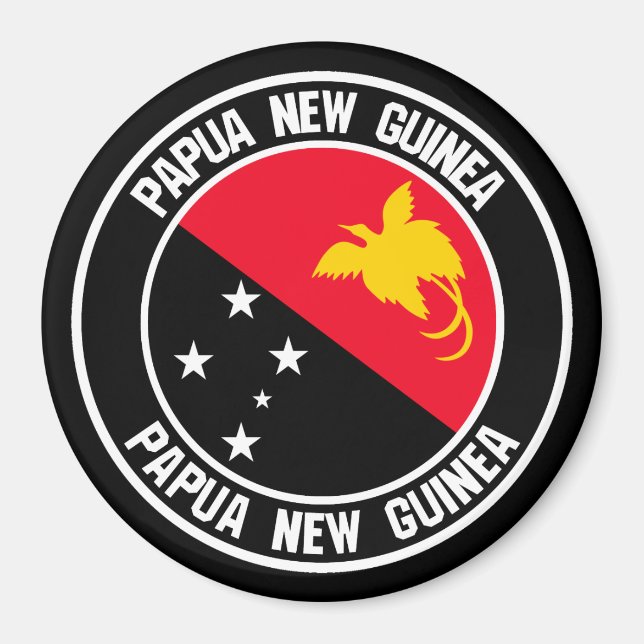 Imán Emblema de la Ronda de Papúa Nueva Guinea (Frente)
