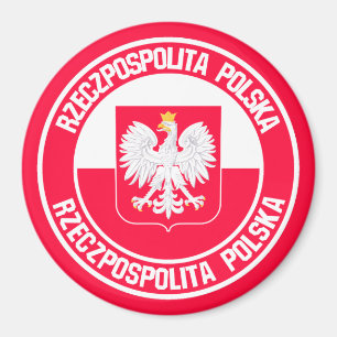 Imán Emblema de la ronda de Polonia