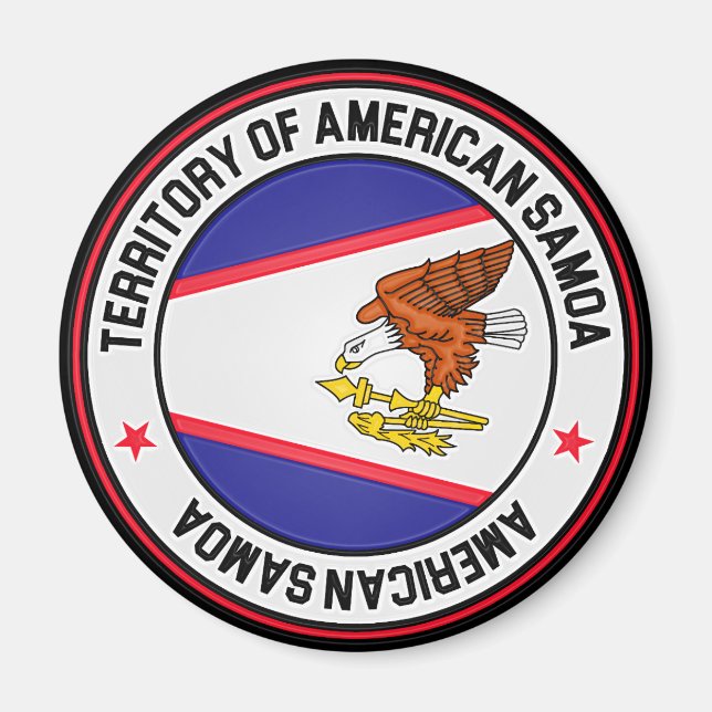Imán Emblema de la Ronda de Samoa Americana (Frente)