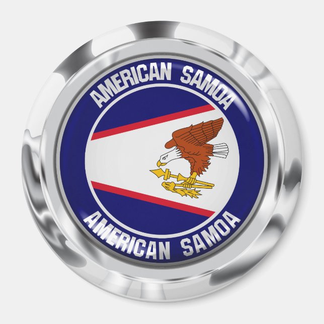 Imán Emblema de la Ronda de Samoa Americana (Frente)