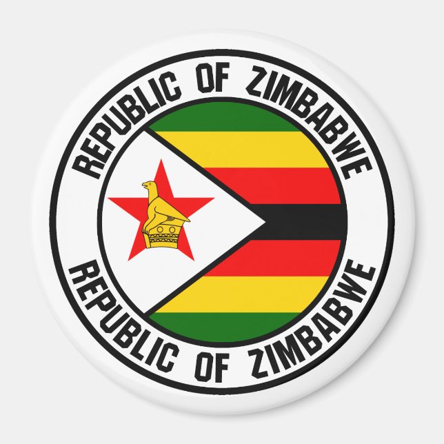 Imán Emblema de la ronda de Zimbabue (Frente)
