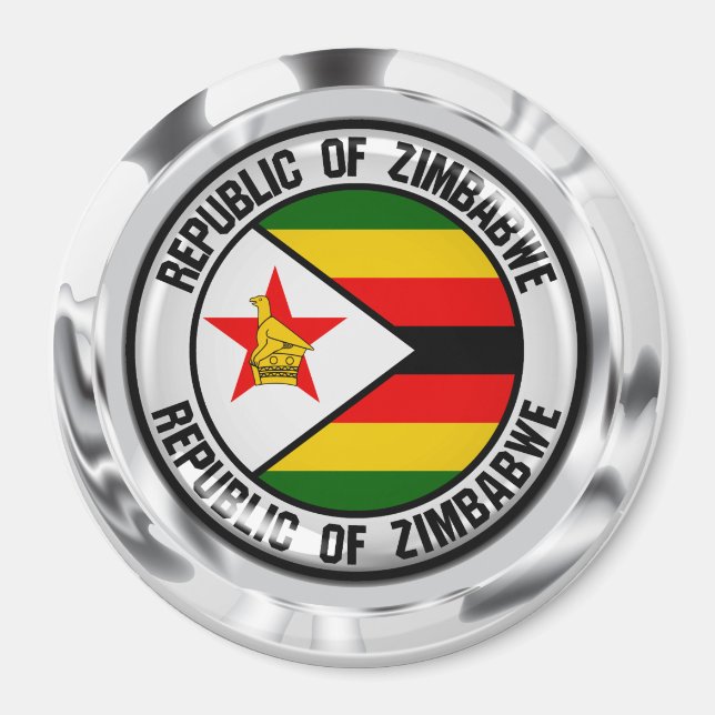 Imán Emblema de la ronda de Zimbabue (Frente)