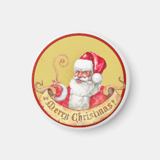 Imán Emblema de los navidades: Santa Claus con varita d