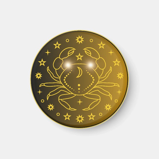 Imán Emblema de Zodiaco Cáncer | Símbolo Celestial Míni (Frente)